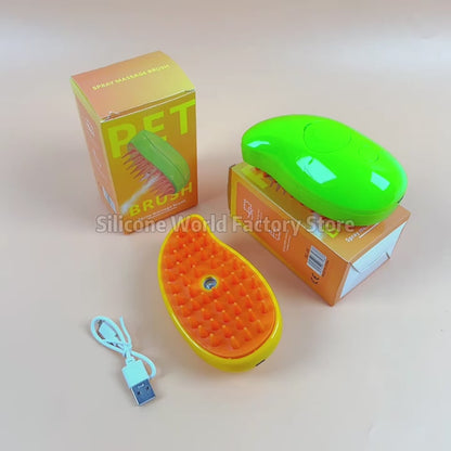 Cepillo Vaporizador Para Mascotas 3 En 1